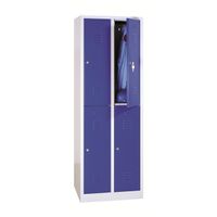 Spind mit 2x2 Abteilen 195x60x50 GRAU/BLAU