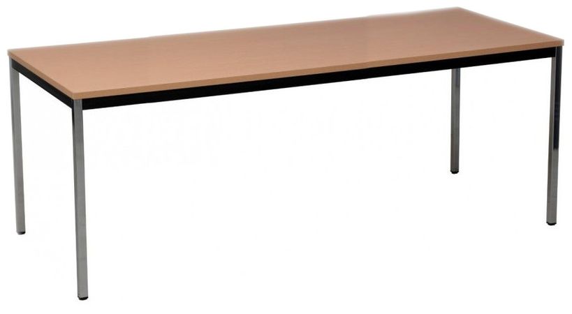 Buche Dekor mit Chromtischbeinen seitlich