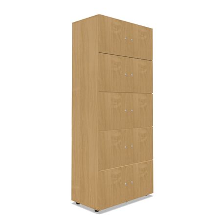 Stahlgestell mit Rundrohrfuß für Schließfachschrank aus Holz