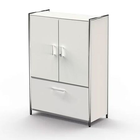 Chromeline Aktenschrank Schubladenschrank Flügeltürenschrank Homeoffice Kommode Bücherschrank weiss weiß edel