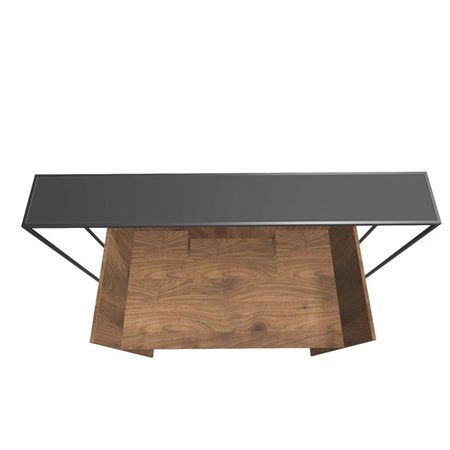 Empfangstheke Walnuss Braun Schwarz Empfangstresen Rezeption Anmeldung Counter