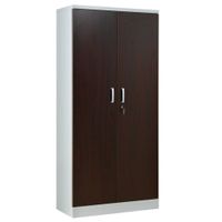 Aktenschrank | Stahlschrank mit Dekortüren 195x92x42 GRAU/WENGE