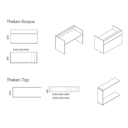 Empfangstheke GEO 4 - U-Typ - wahlweise mit Schriftzug | Graphit