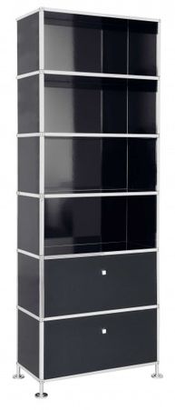 Büroregal | Aktenregal | Highboard 6 mit 2 Klapptüren