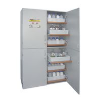 LACONT GEFAHRSTOFFSCHRANK | Säure- und Laugenschrank mit 4 Flügeltüren l Hochschrank (4 x 3 Auszugsböden) gemäß TRGS 526 / DGUV