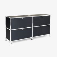 Büroregal / Aktenregal | schwarz Sideboard 2 / 2 mit 4 Klapptüren