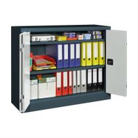 PAVOY Falttürenschrank | Aktenschrank | 100 x 120 x 40 | mit 2 lackierten oder verzinkten Fachböden | große Farbauswahl
