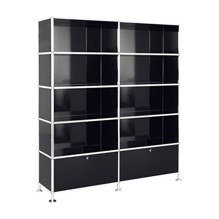 Büroregal | Aktenregal | Highboard 5 / 2 mit 2 Klapptüren