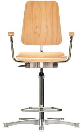 Arbeitshochstuhl mit der Art.-Nr. AHS-INDWST-AL-XL-GL-AUFST-HOLZ