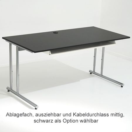 Kabeldurchlassdose Kabelbohrung Tischplatte höhenverstellbarer Schreibtisch silber