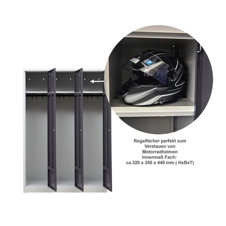 Kleiderstange mit 3 Haken für Spind