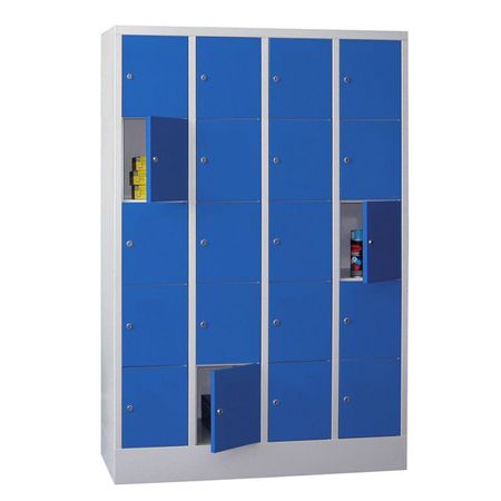 PAVOY Schließfachschrank mit Vollblechtüren | 20 Abteile je 30 cm breit | 185 x 120 x 50 | GROßE FARBAUSWAHL