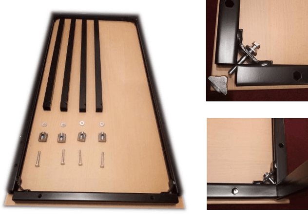 Buche Dekor mit Chromfußgestell vorn