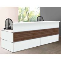 Empfangstresen Nussbaum 8 | 108 x 275 x 92 cm (HxBxT)