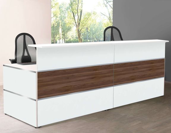 Empfangstresen Nussbaum 8 | 108 x 275 x 92 cm (HxBxT)