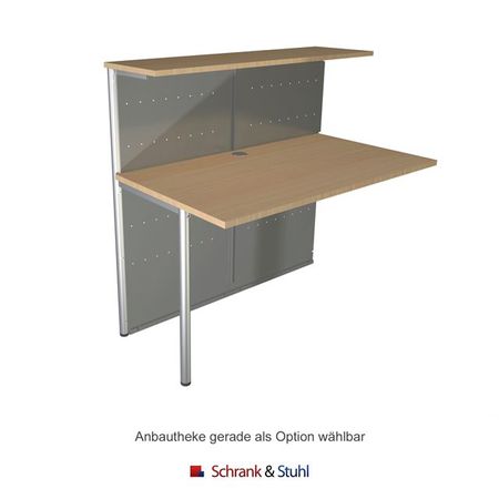 Anbautheke Erweiterungselement Anbautheke buche Schreibtisch PC-Arbeitsplatz Schreibtisch
