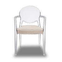 Loungechair | Armlehnenstuhl | transparent mit Polster BEIGE