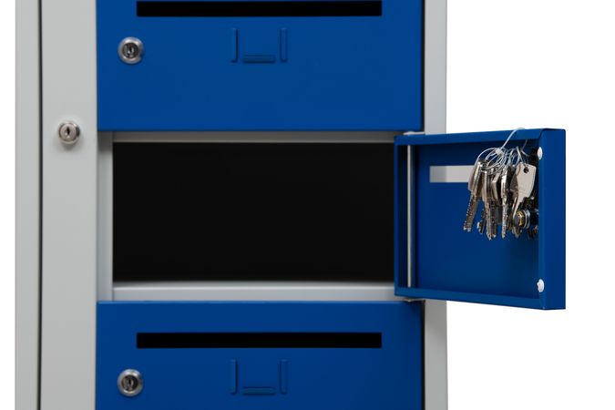 Postschrank | Postverteilerschrank 10 Fächer GRAU/BLAU