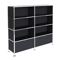 Büroregal | Aktenregal | Highboard 4 / 2 mit 2 Klapptüren