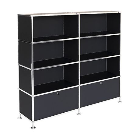 Büroregal | Aktenregal | Highboard 4 / 2 mit 2 Klapptüren