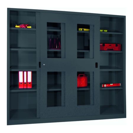 Schiebetürenschrank | 195 x 200 x 60 | mit 8 lackierten oder verzinkten Fachböden GROßE FARBAUSWAHL