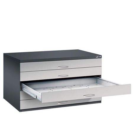 C+P Flachablageschrank 7200 DIN-A0 | Planschrank 5 Schübe mit doppelter Blendenhöhe | GROßE FARBAUSWAHL