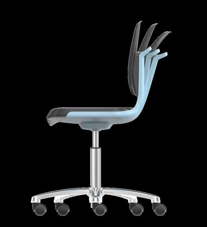 Arbeitsstuhl mit der Artikelnr. AS-LAB-HYGDES-ROL-KLM-SW