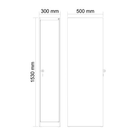 C+P Spind Evolo PLUS 1 Abteil 1530x300x500mm