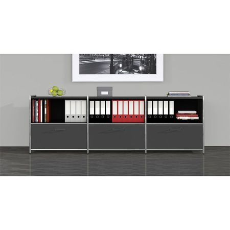 Kombischrank Anbauschrank Büroregal Sideboard Aktenregal Aktenschrank Schubladenschrank Ordnerhöhen anthrazit dunkel 