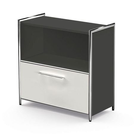 Schubladenschrank Aktenschrank Kommode Sideboard anthrazit weiß weiss schwarz chrom