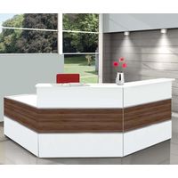 Empfangstheke Nussbaum C-Form mit Beratungsplatz | 108 x 250 x 250 cm (HxBxT)