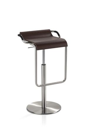 Barocker | Tresenhocker mit seitlichen Griffen und geschwungener Sitzform Sitschale Holz Wenge RedDot Design Award