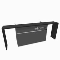 Empfangstheke GEO 4 - Typ 2L - wahlweise mit Schriftzug | Graphit