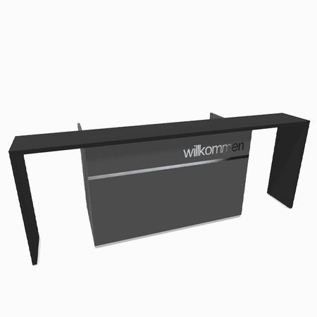 Empfangstheke GEO 4 - Typ 2L - wahlweise mit Schriftzug | Graphit
