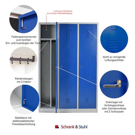 Umkleidespind Spint Zahlenkombinationsschloss