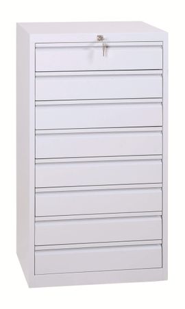 Schubladenschrank DIN-A3 | Flachablageschrank | 8 Schübe für A3 - GRAU