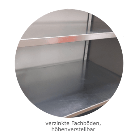 Koloss Werkstattschrank verzinkt | Materialschrank GRAU 195x120x60 vollverzinkte Fachböden