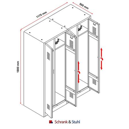 Zylinderschloss Umkleidespind Stahl abschließbar Schlüssel