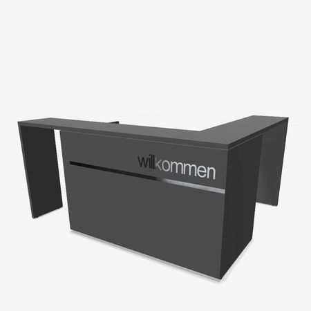 Empfangstresen Geo Empfangstheke Anmeldung black schwarz anthrazit graphit Tattoostudio