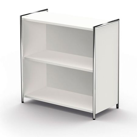 Chromeline offenes Sideboard mit 2 Ordnerhöhen | 78 x 80 x 38 cm (HxBxT) | WEISS