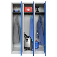 Spind mit 3 Abteilen 180x120x50 GRAU/BLAU