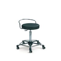 Hocker | Arbeitshocker mit Polstersitz und Rückenbügel SCHWARZ