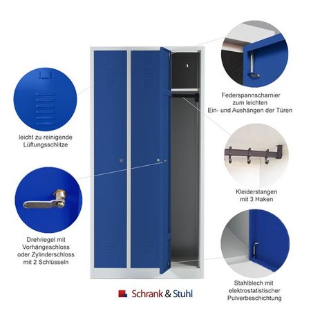 Schrägdach Umkleidespint Arbeitsspind 