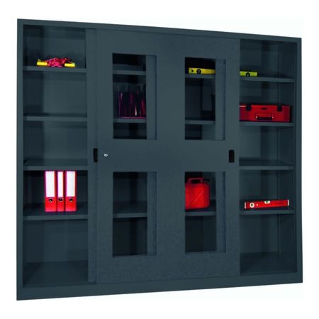 Schiebetürenschrank | 195 x 200 x 60 | mit 8 lackierten oder verzinkten Fachböden GROßE FARBAUSWAHL