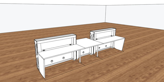 LED Beleuchtung Empfangstresen Empfangsschreibtisch Empfangsarbeitsplatz