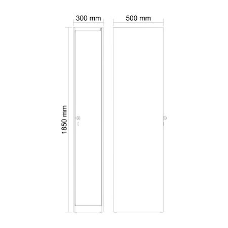 C+P Spind Evolo PLUS 1 Abteil 1850x300x500mm