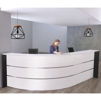 Große Bogentheke Surround weiß | 112 x 332 x 180 cm (HxBxT)