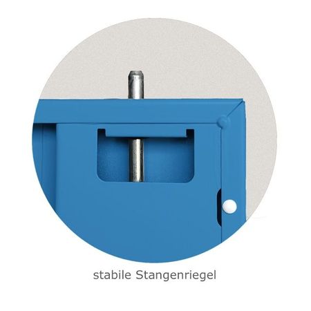 Obelixxx Werkstattschrank verzinkt | Materialschrank GRAU/LICHTBLAU 195x120x50 vollverzinkte Fachböden