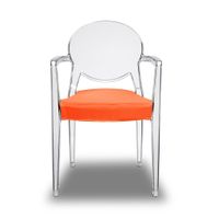 Loungechair | Armlehnenstuhl | transparent mit Polster ORANGE