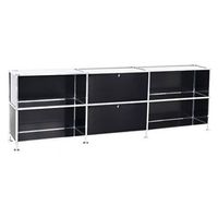 Büroregal | Aktenregal | Sideboard 2 / 3 mit 2 Klapptüren